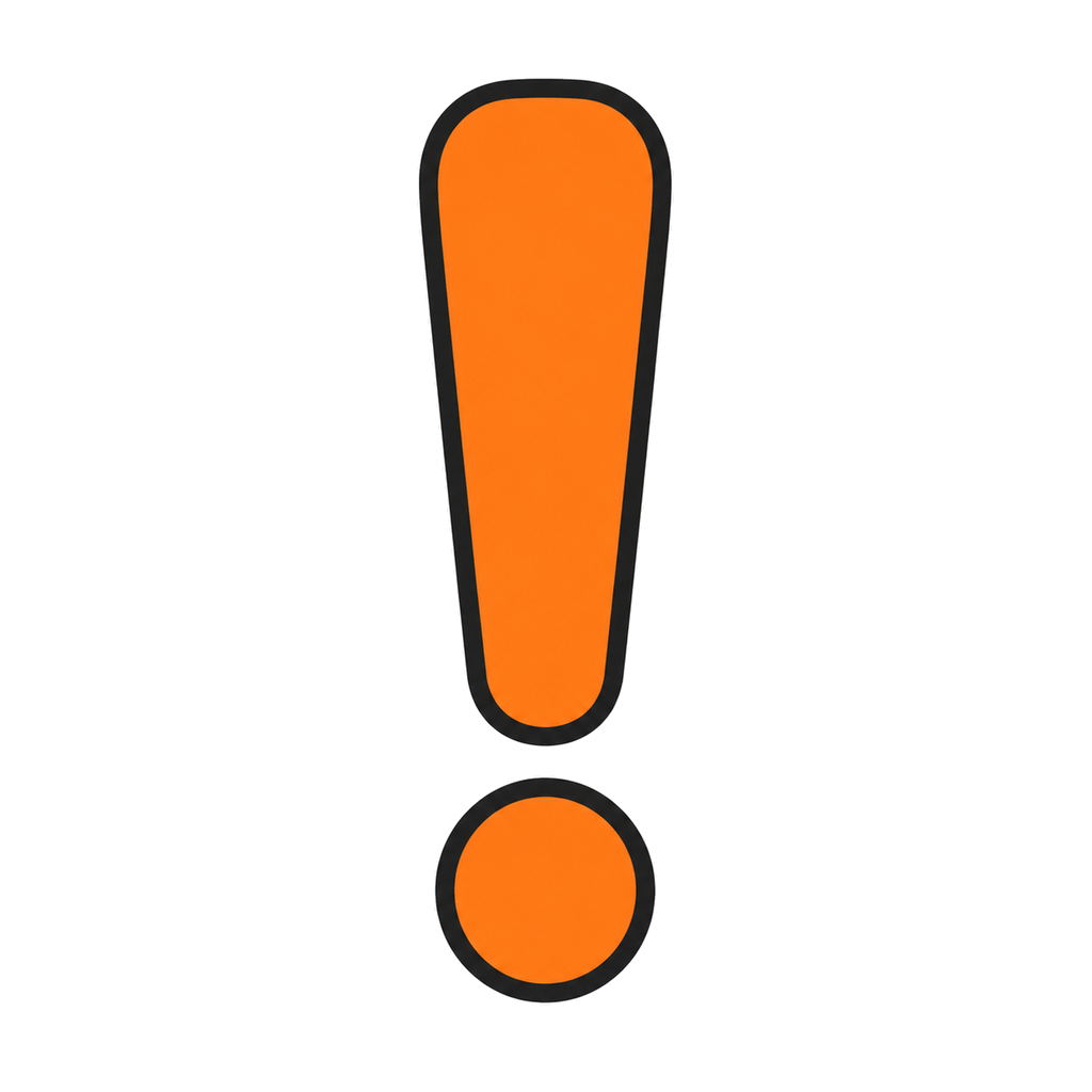 Illustration of an orange exclamation mark icon representing attention or importance