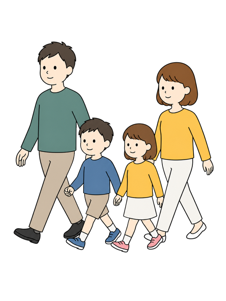 Family walking together