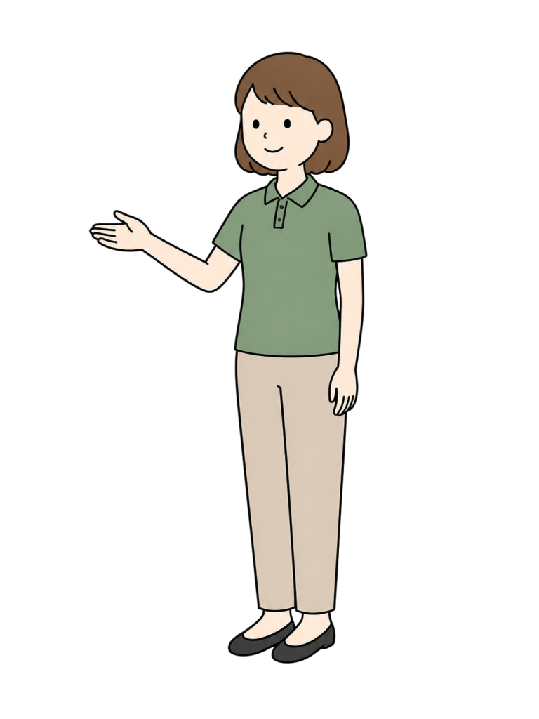 Female care worker guiding