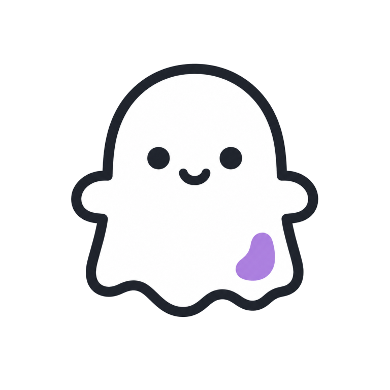 Simple Halloween icon of a friendly white ghost