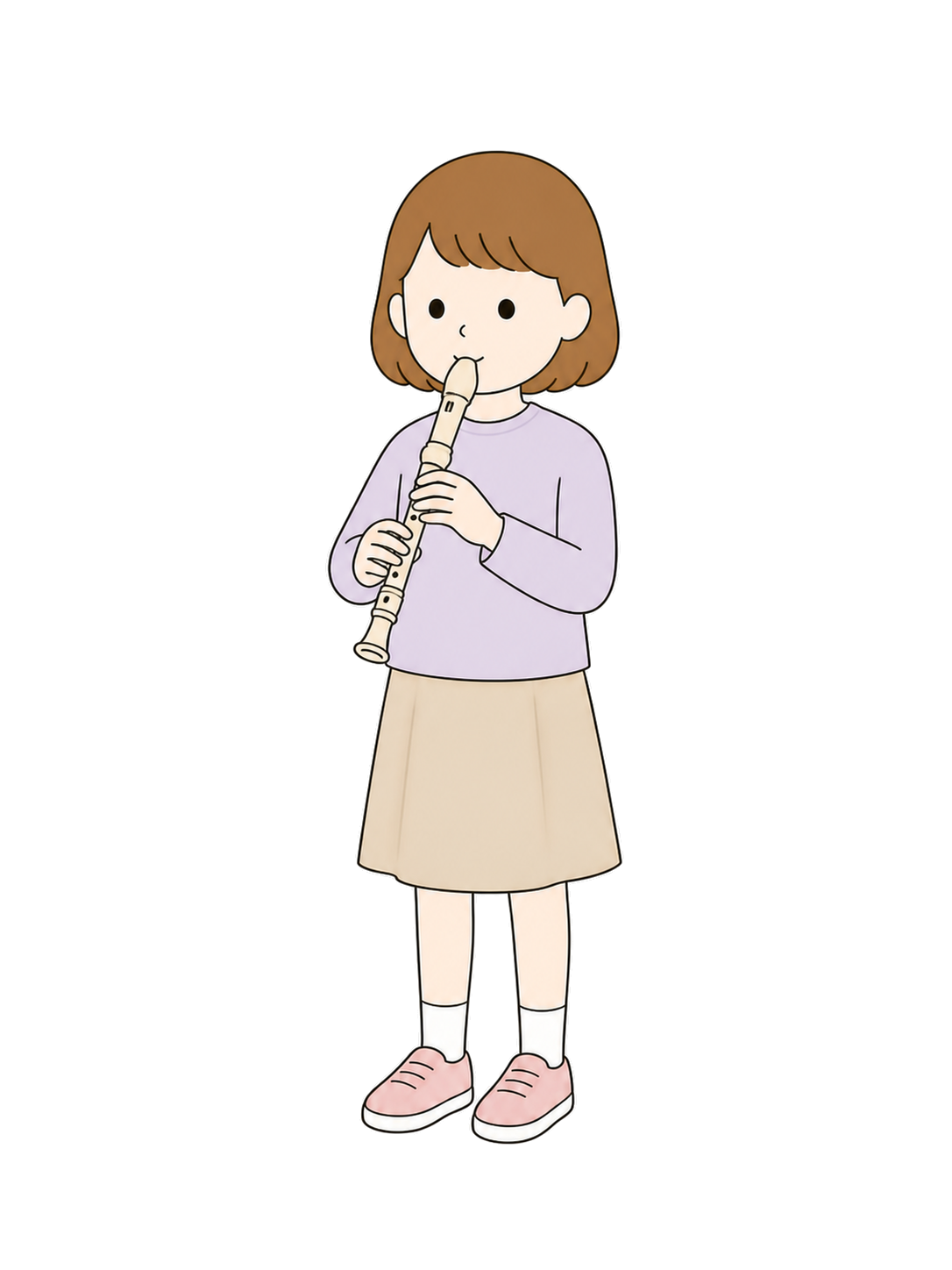 YURUNDO illustration: Girl Playing a Recorder