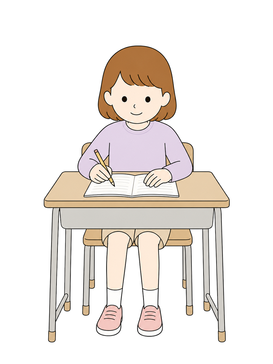 YURUNDO illustration: Girl Writing in a Notebook