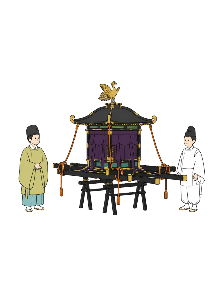 Large mikoshi prepared for procession