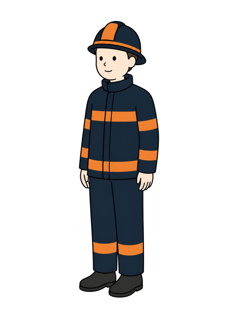 Male firefighter standing