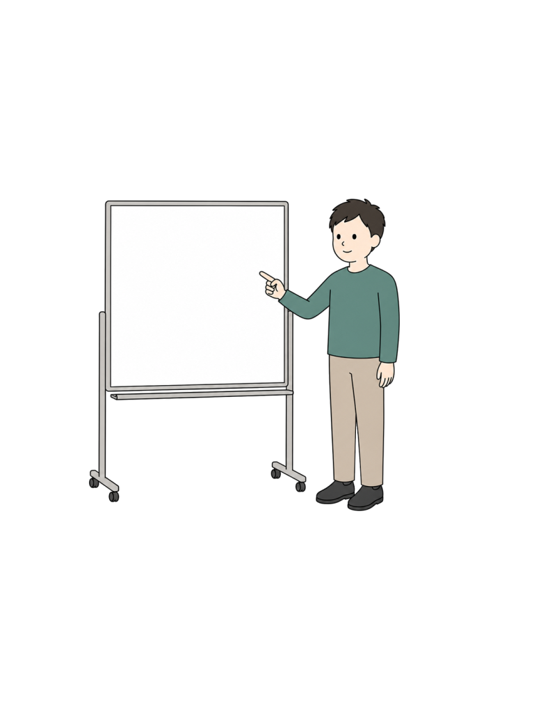 Man explaining at whiteboard