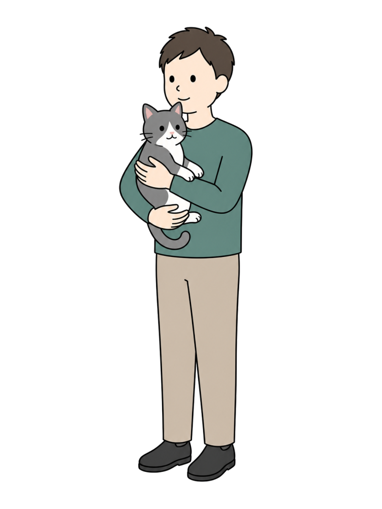 Man holding a cat