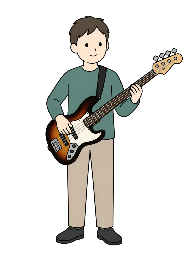 YURUNDO illustration: Man Playing a Bass Guitar