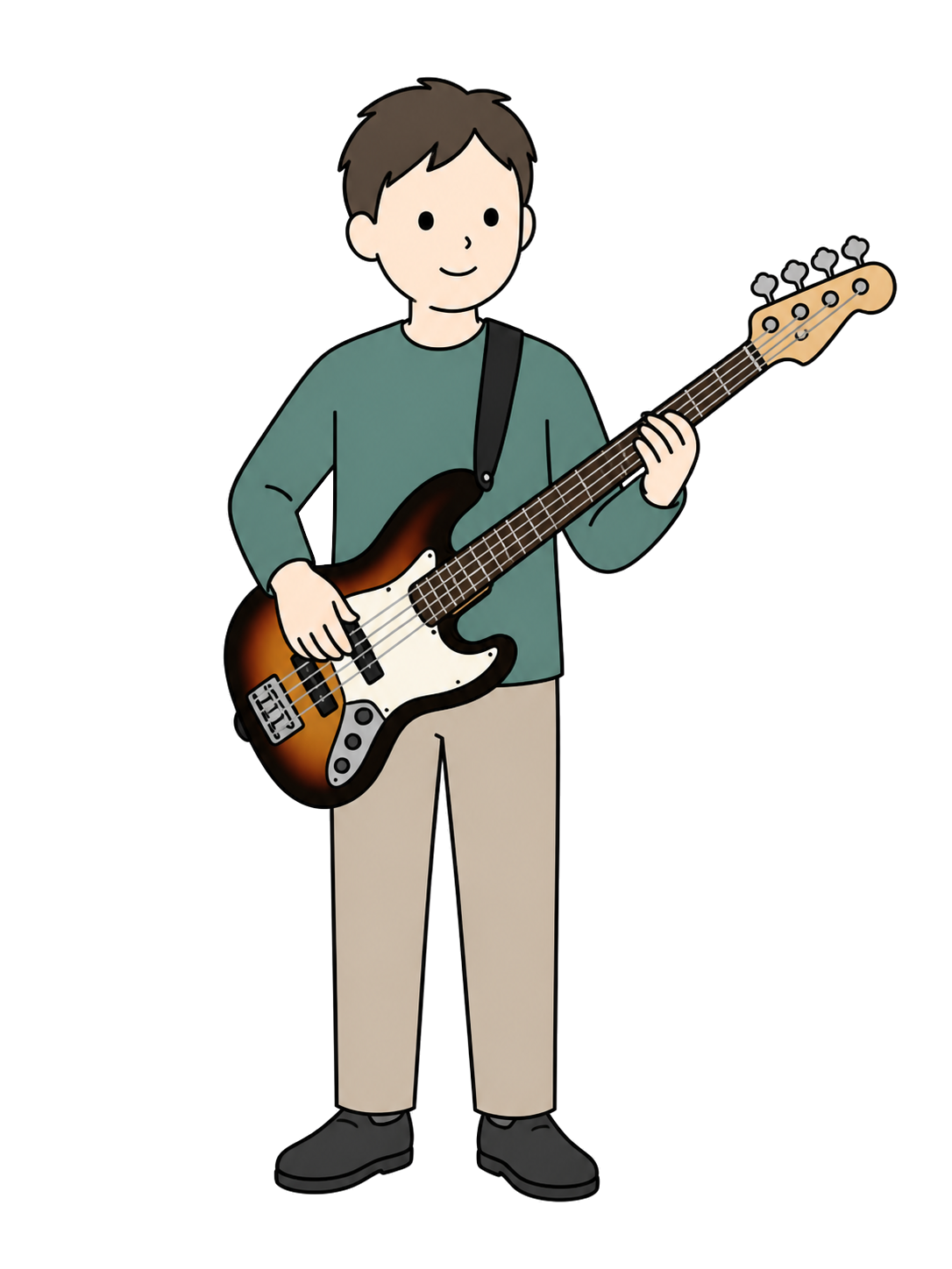 YURUNDO illustration: Man Playing a Bass Guitar