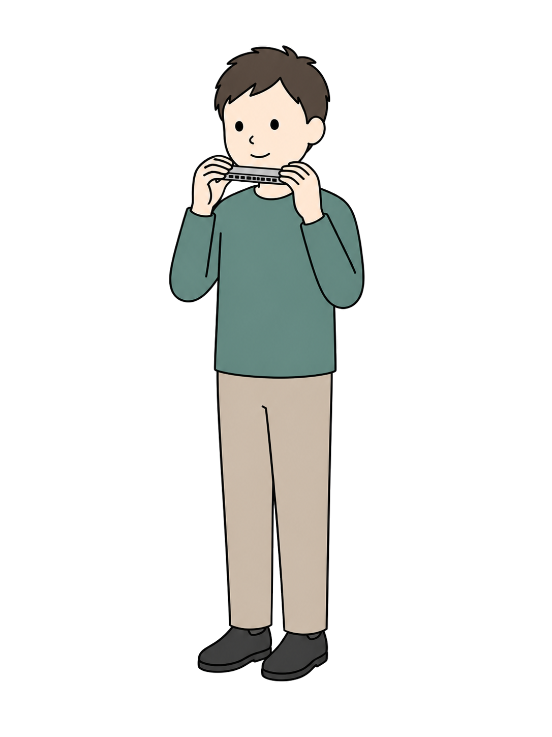 YURUNDO illustration: Man Playing the Harmonica