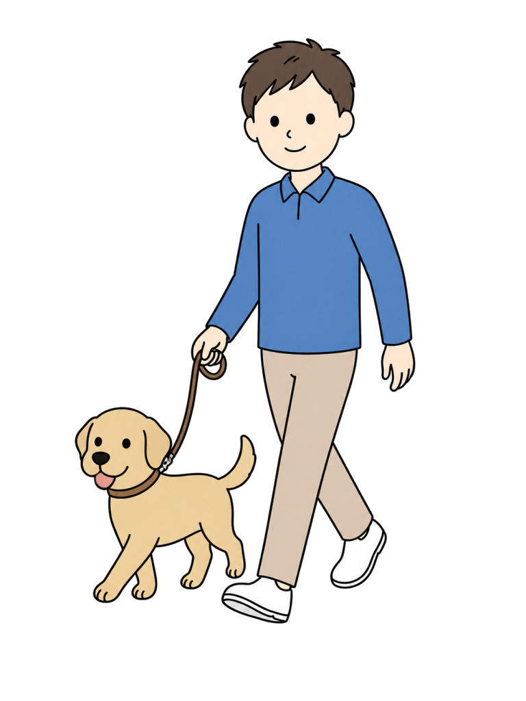 Man walking a dog
