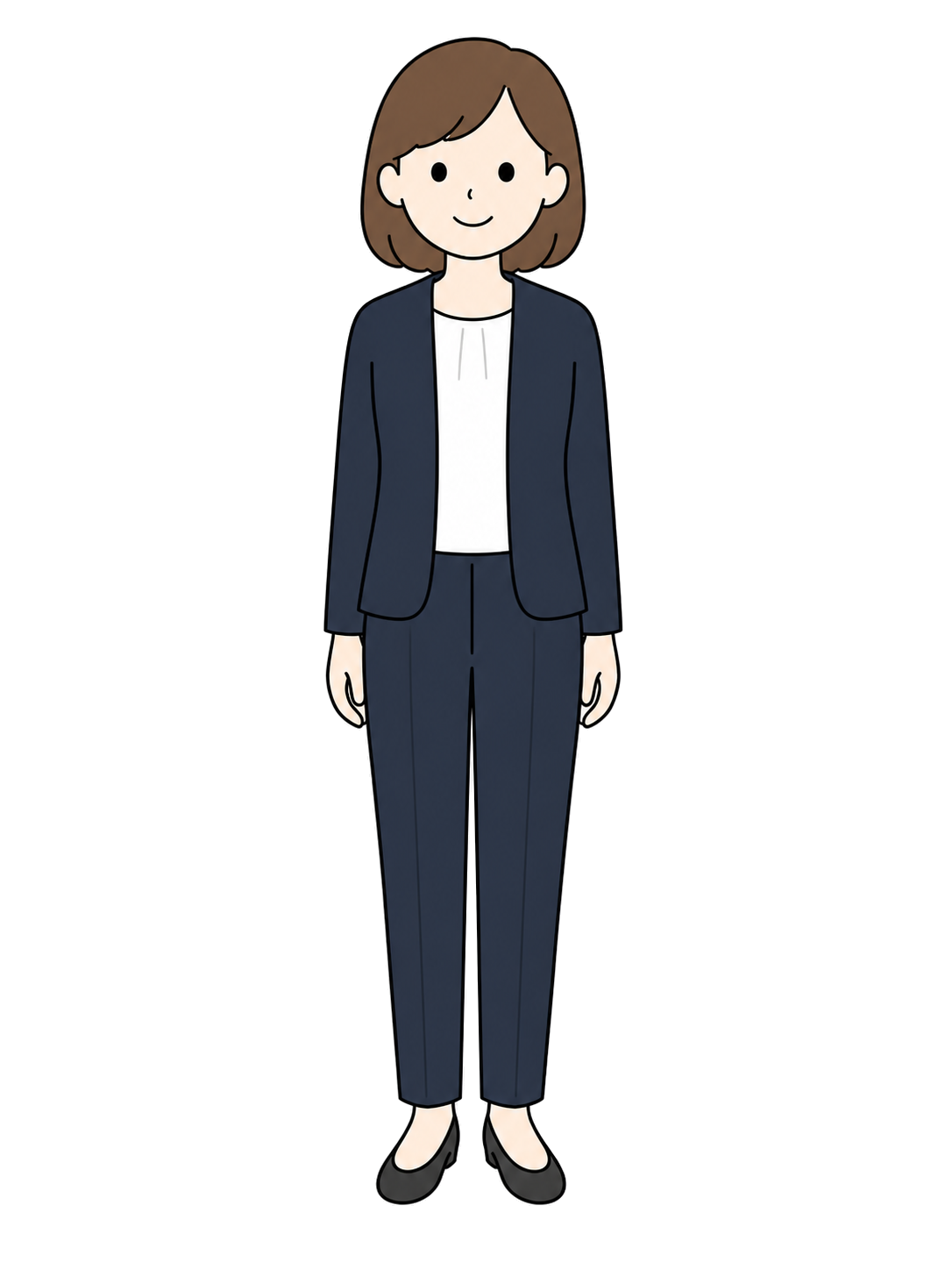 Illustration of an office woman standing front-facing