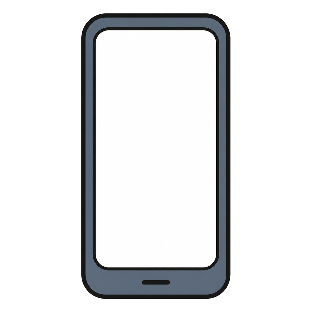 Illustration of a portrait-orientation smartphone viewed from the front
