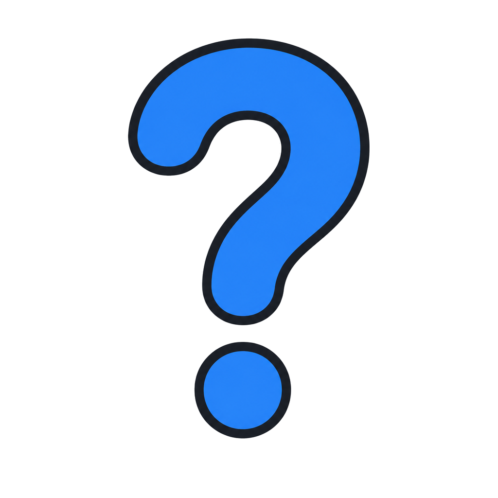 Illustration of a blue question mark icon representing a question or uncertainty