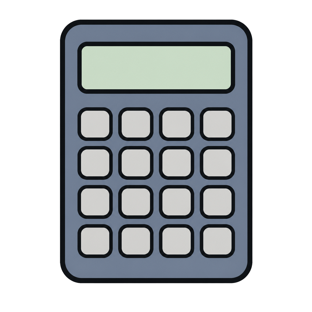 Illustration of a simple calculator viewed from the front