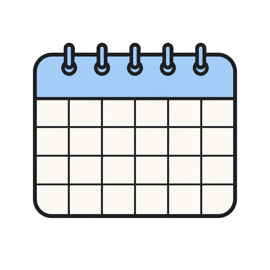 Illustration of a simple calendar without dates or text