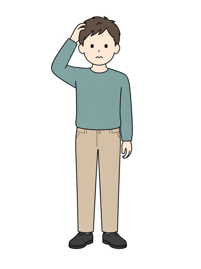 Troubled man scratching his head