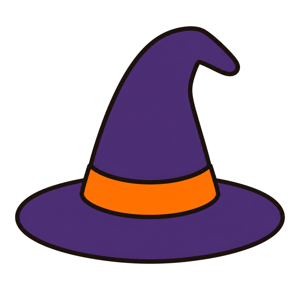 Illustration of a simple purple witch hat