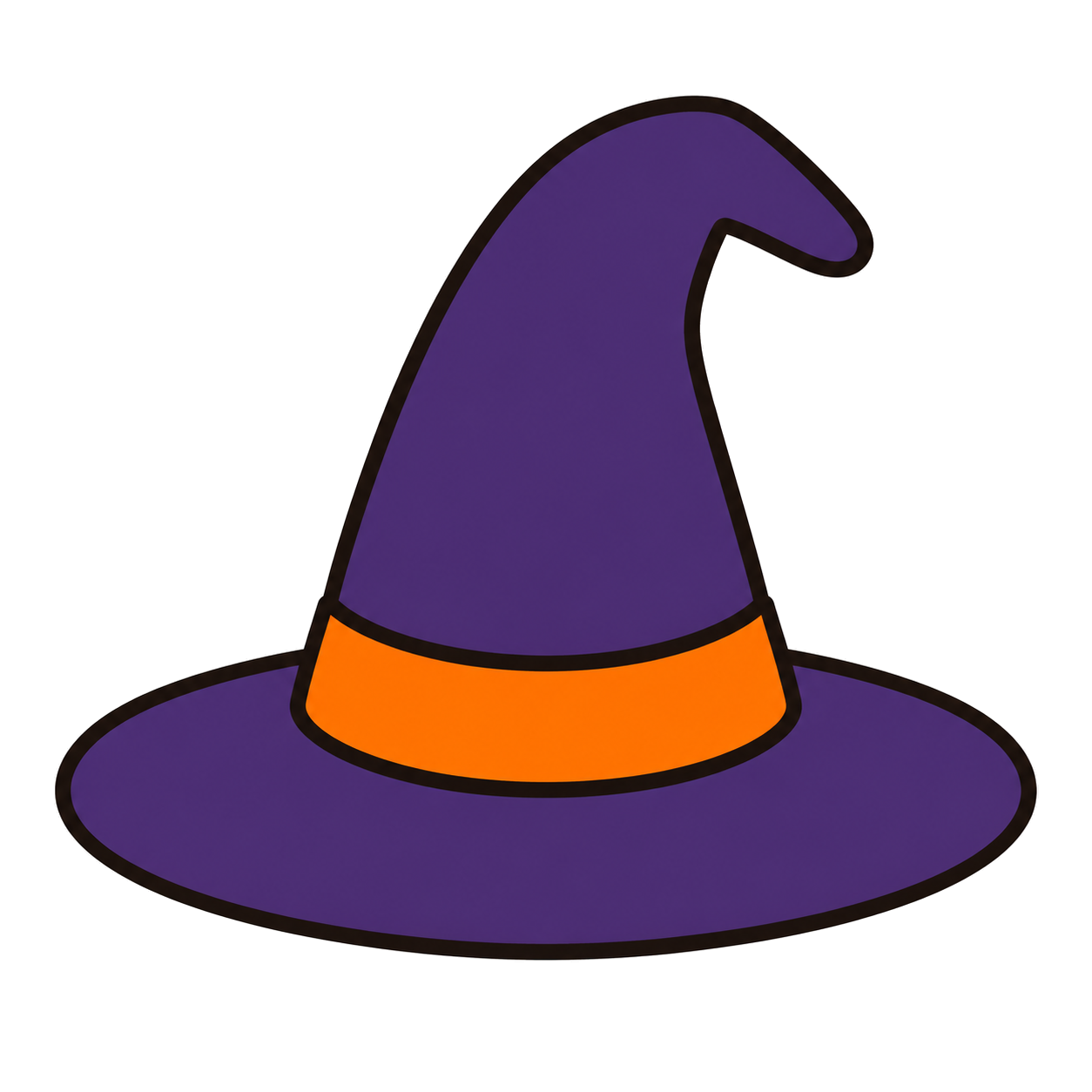 Illustration of a simple purple witch hat