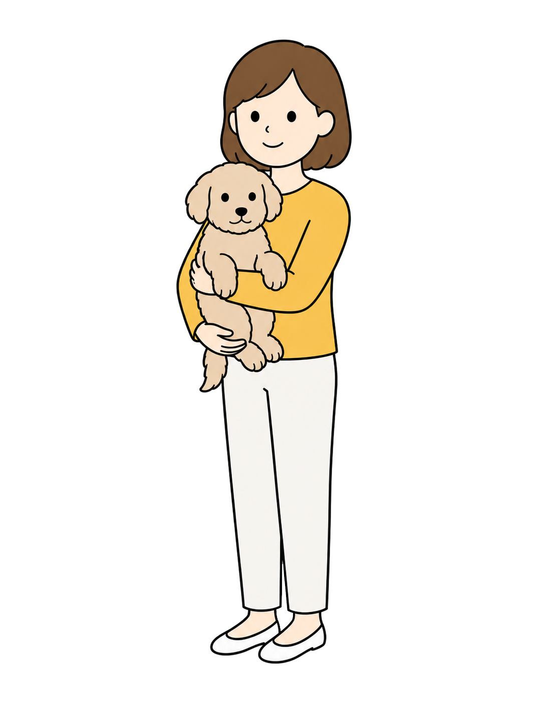 YURUNDO illustration: Woman Holding a Dog