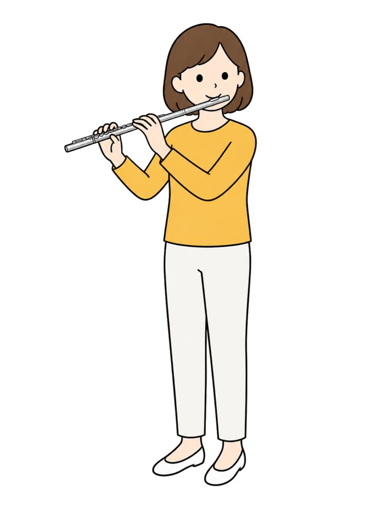 YURUNDO illustration: Woman Playing the Flute