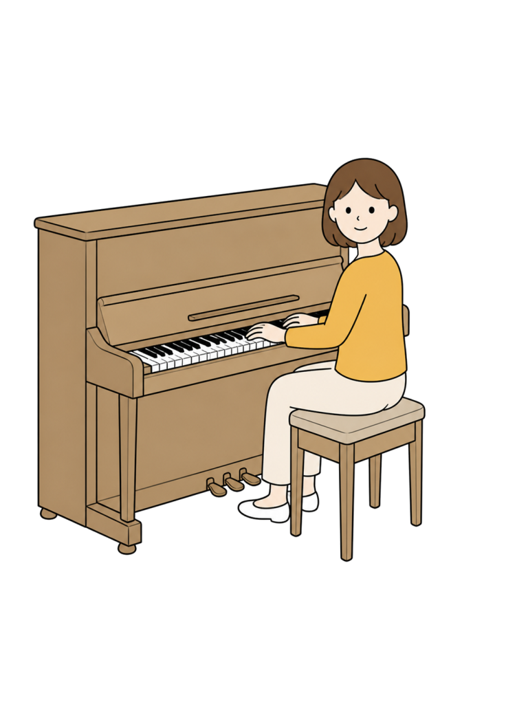 YURUNDO illustration: Woman Playing the Piano