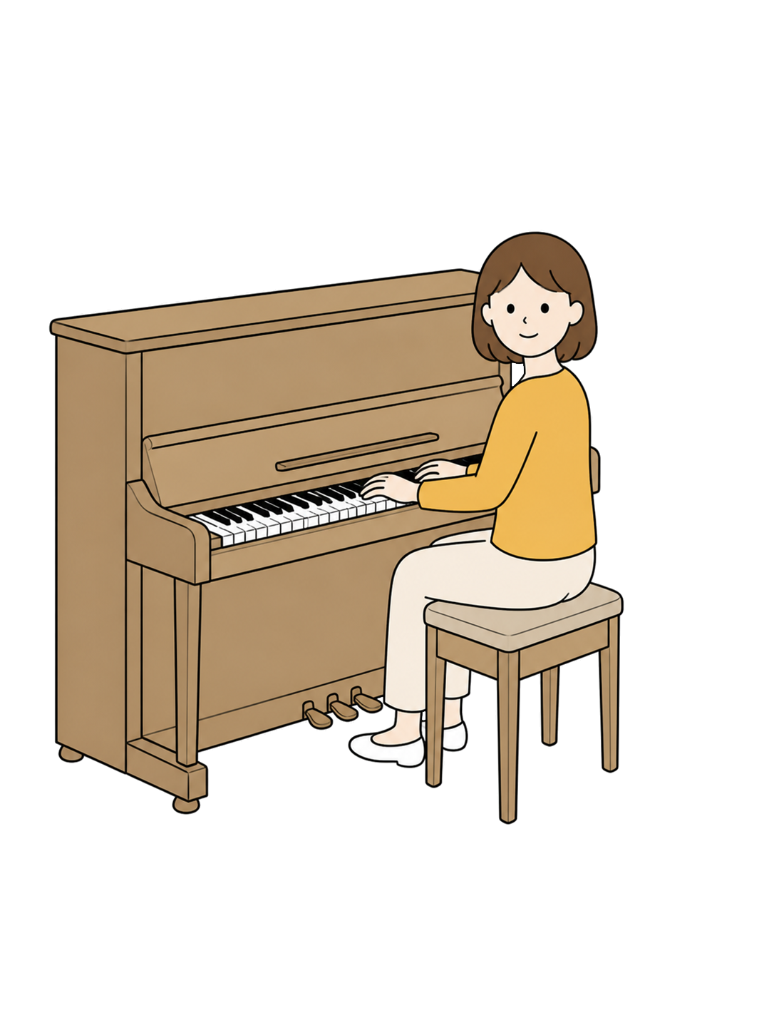 YURUNDO illustration: Woman Playing the Piano