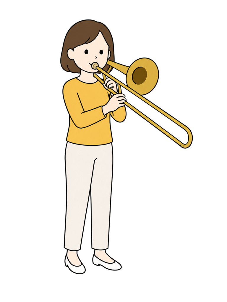 YURUNDO illustration: Woman Playing the Trombone
