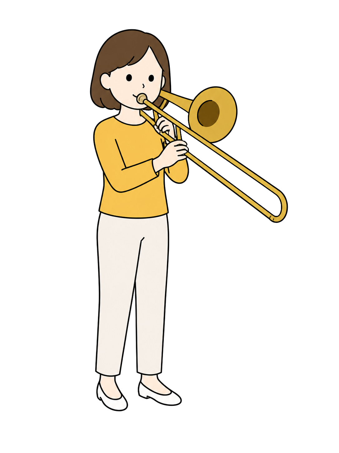 YURUNDO illustration: Woman Playing the Trombone