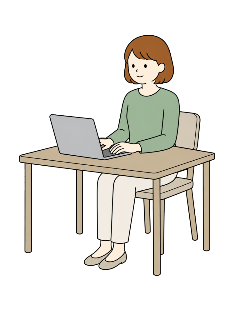 Woman working on laptop
