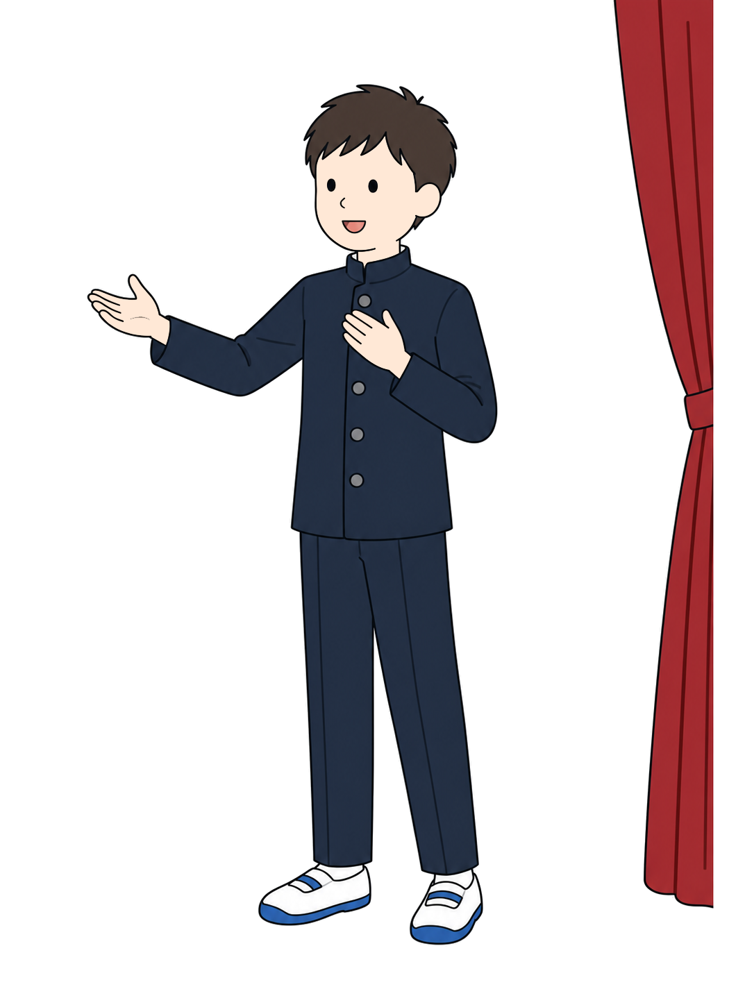 演劇部で演技をする中学生YURUNDOイラスト
