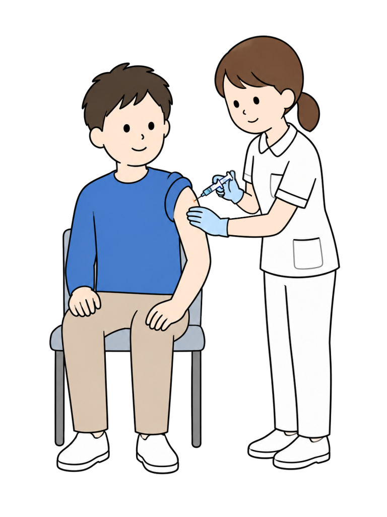 Adult receiving a vaccination