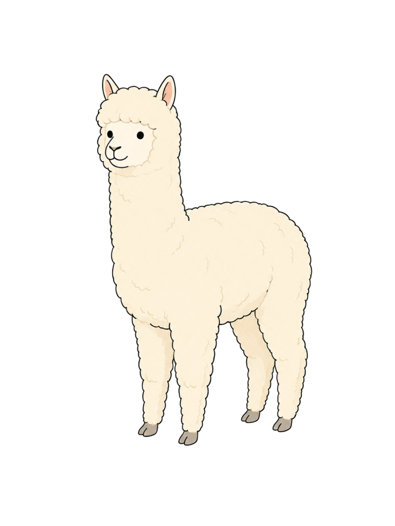 アルパカの全身イラスト