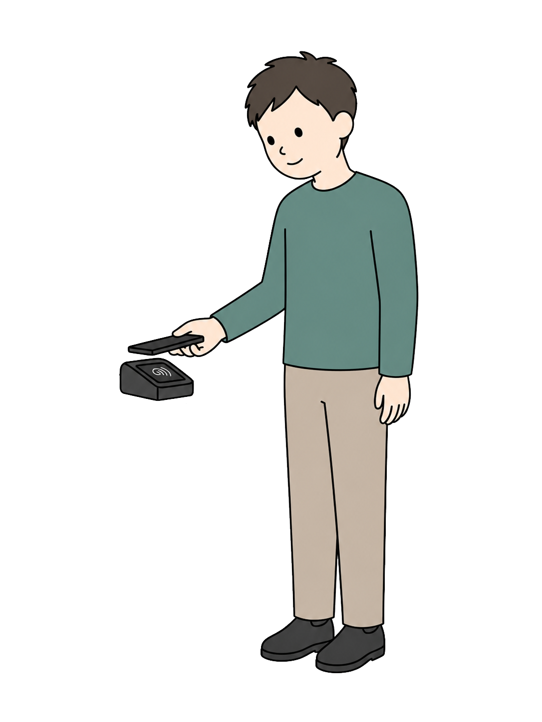 YURUNDO illustration: Man Paying with a Smartphone