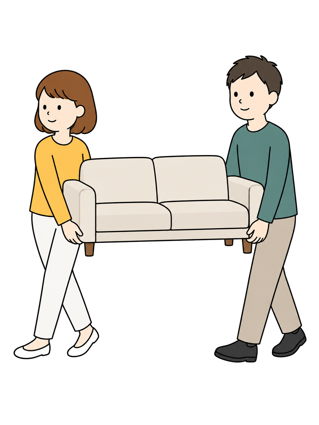 YURUNDO illustration: Carrying Furniture Together