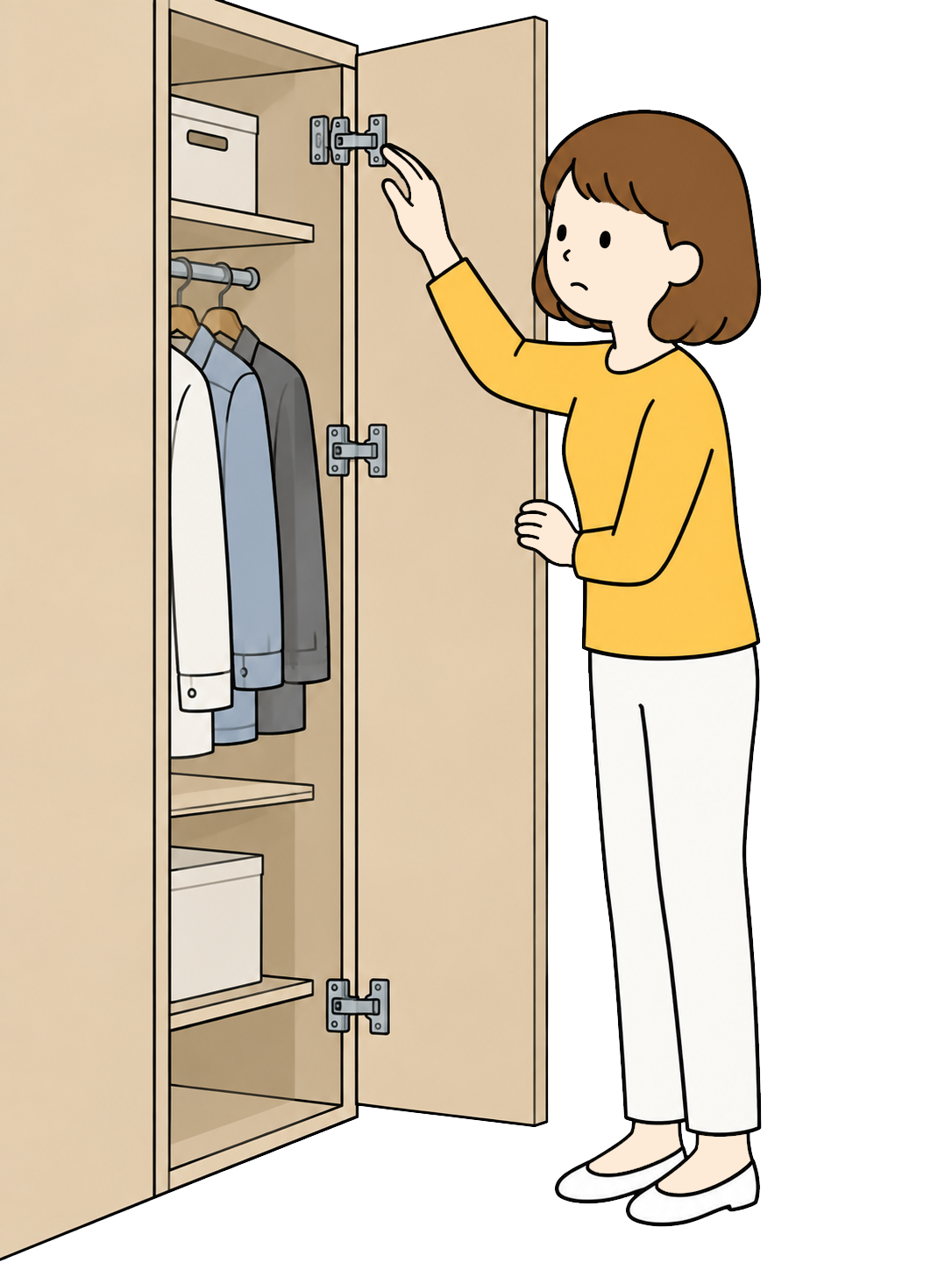 YURUNDO illustration: Checking a Problematic Door