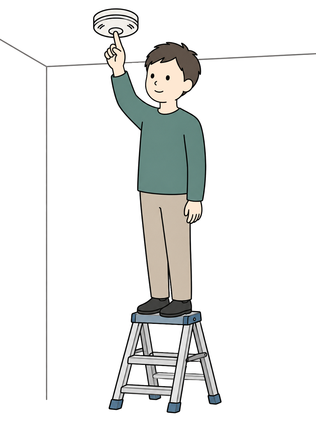 YURUNDO illustration: Checking a Smoke Detector