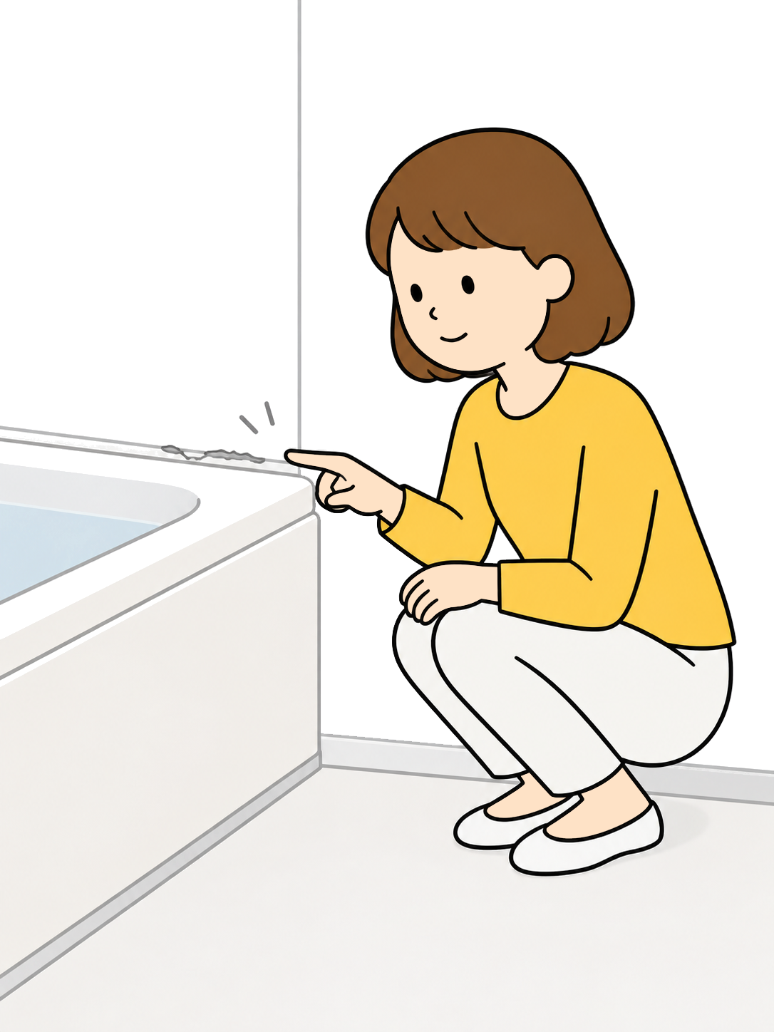 YURUNDO illustration: Checking Deteriorated Caulking or Sealant