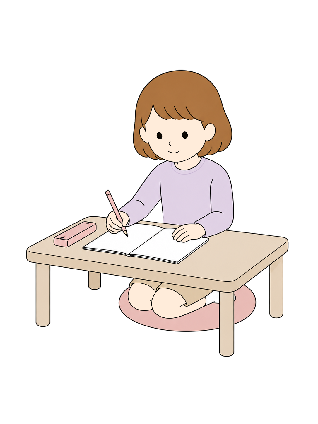 YURUNDO illustration: Child Doing Homework at Home