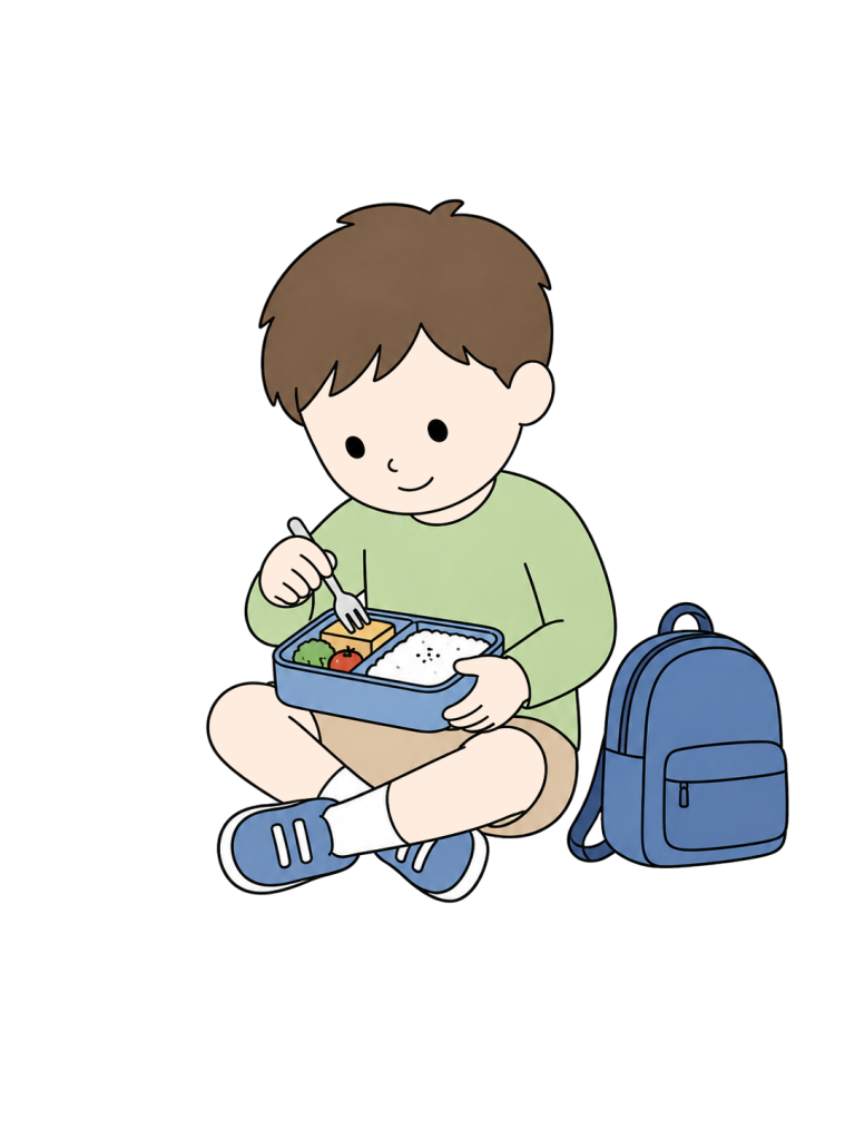 Child eating a bento