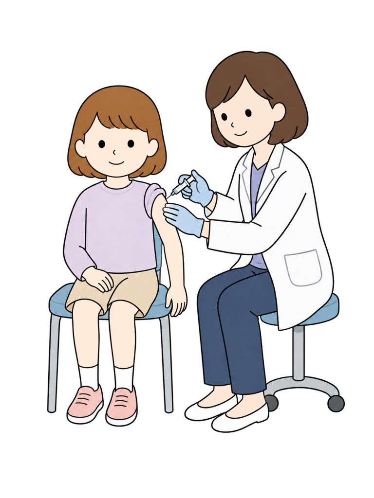 Child receiving an injection