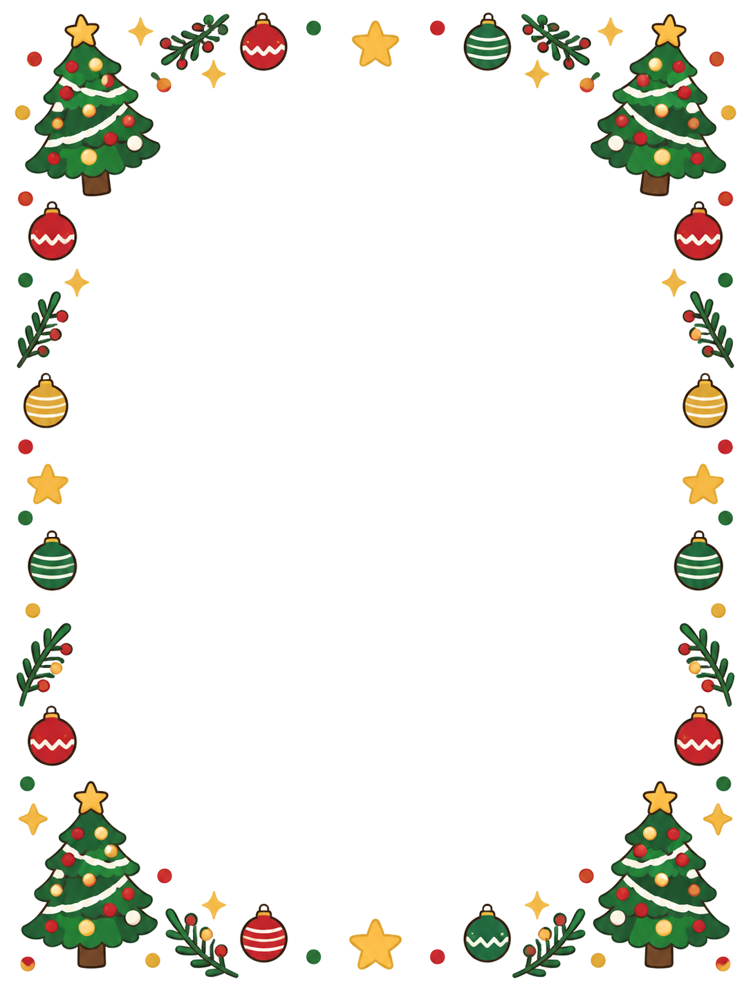 クリスマスツリーの飾り枠YURUNDOイラスト