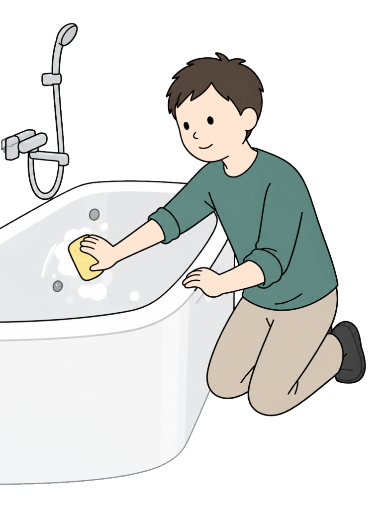 Cleaning a bathtub