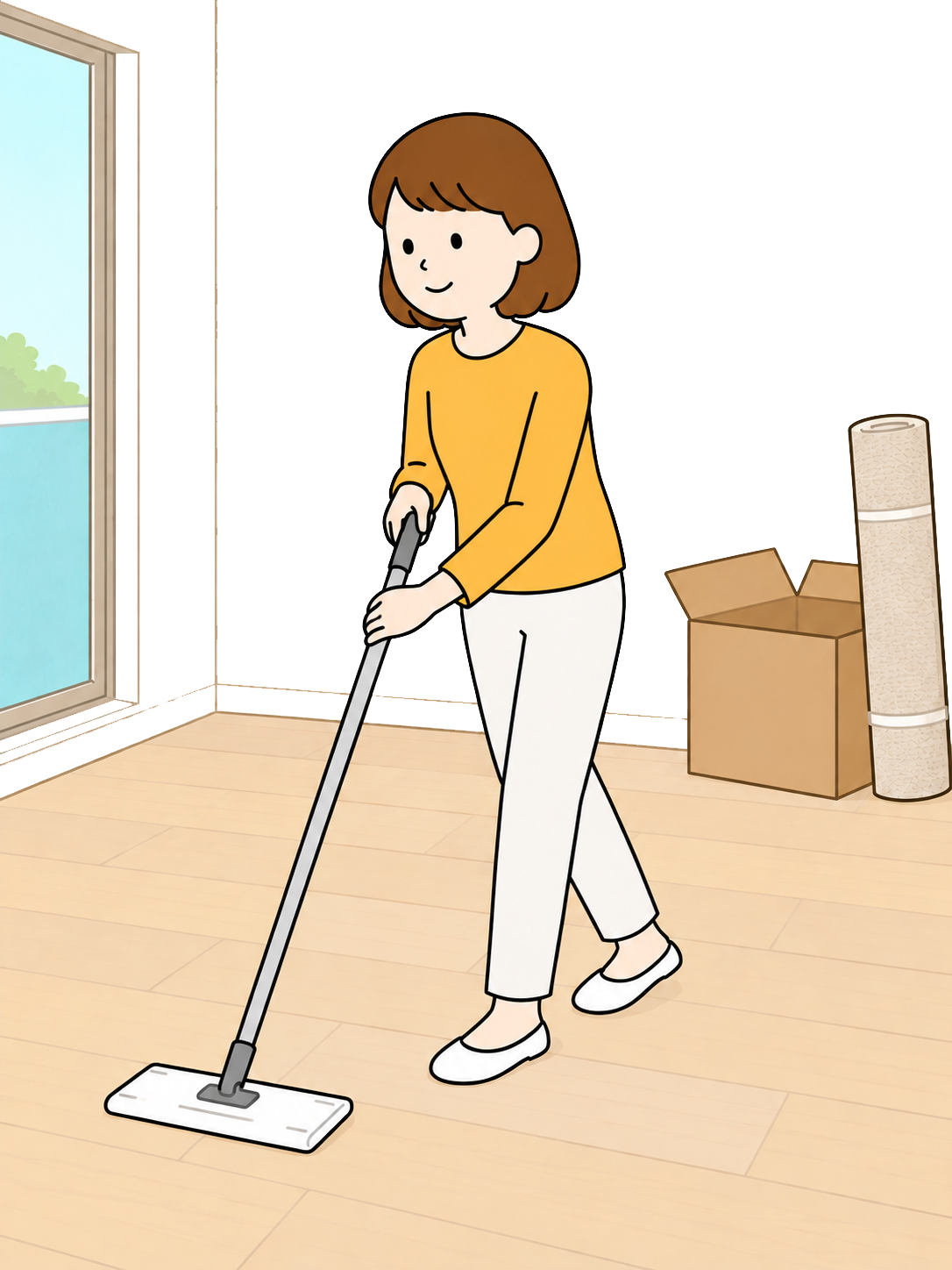 YURUNDO illustration: Cleaning a New Home