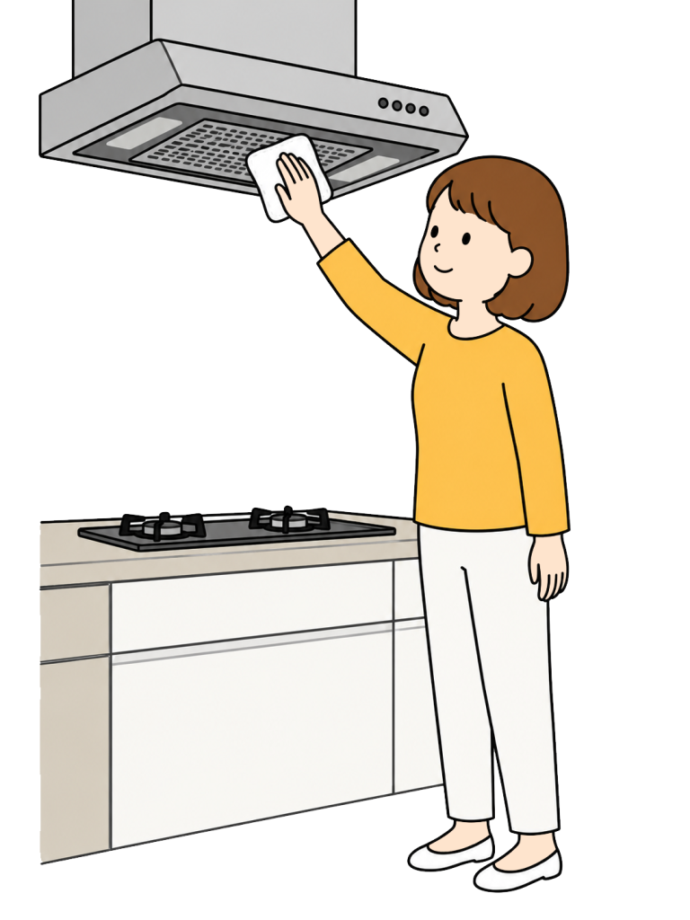 Cleaning a range hood