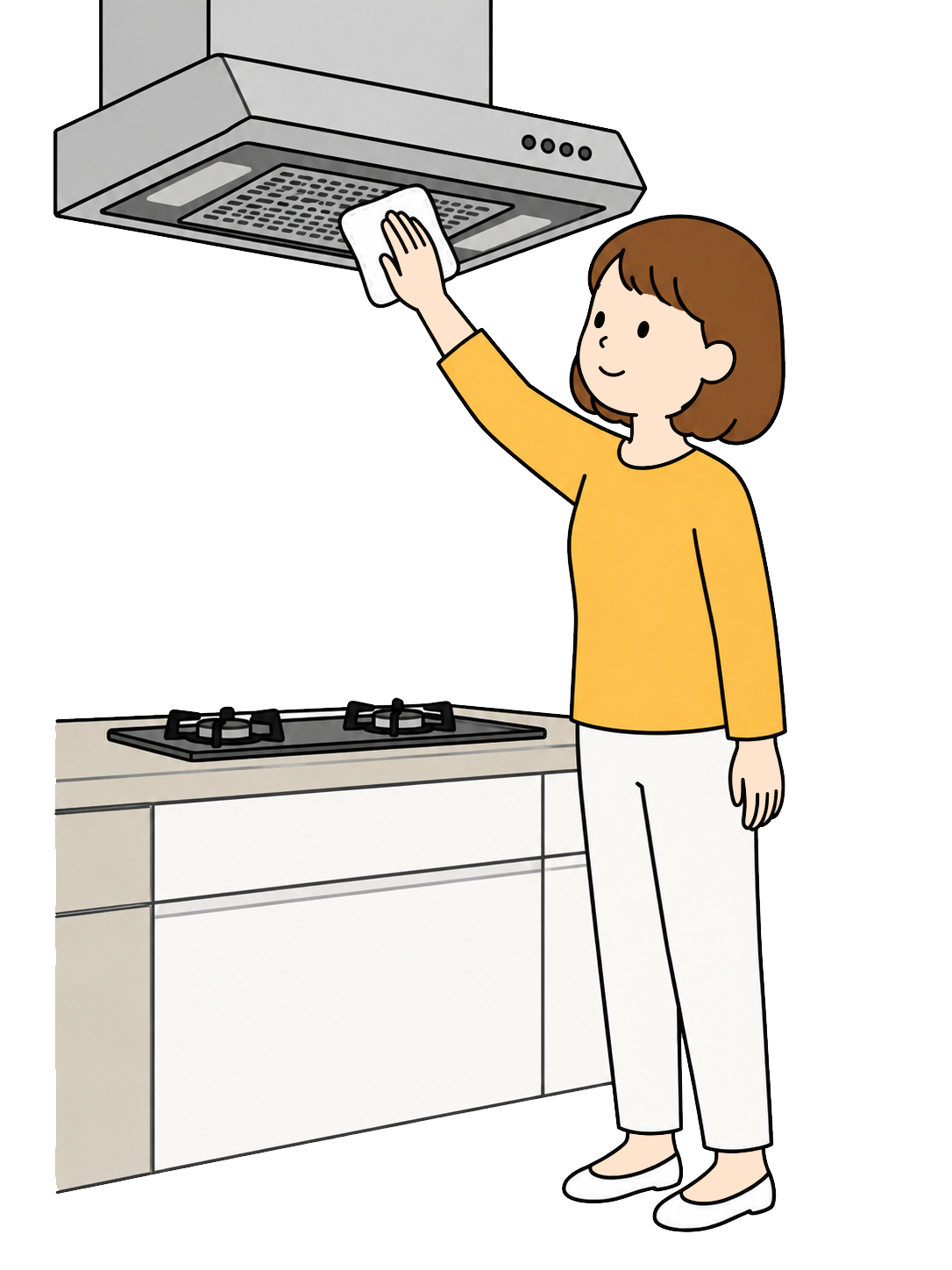 YURUNDO illustration: Cleaning a Range Hood