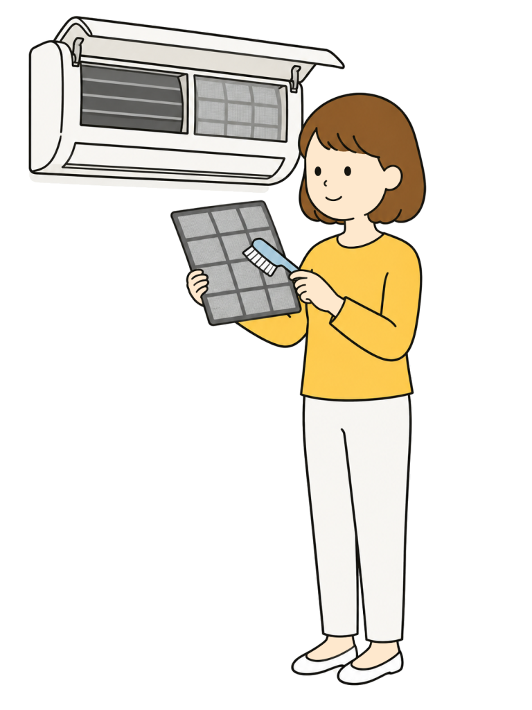 Cleaning an air conditioner filter