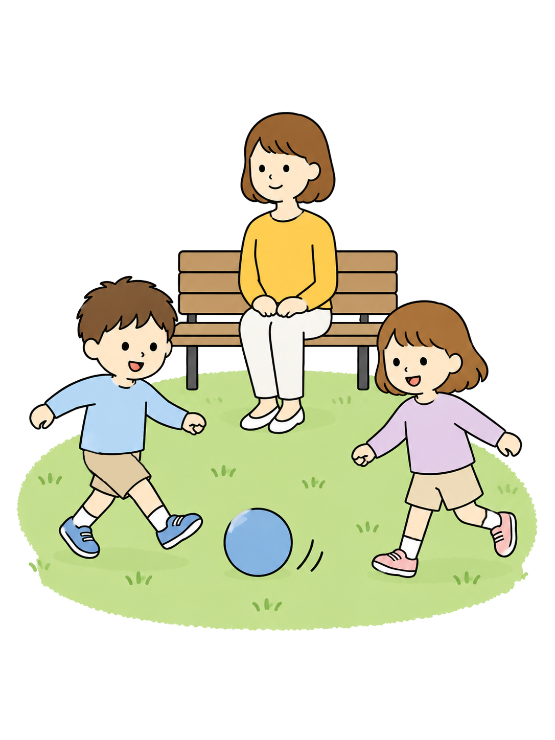 子どもの遊びを見守る地域ボランティアYURUNDOイラスト