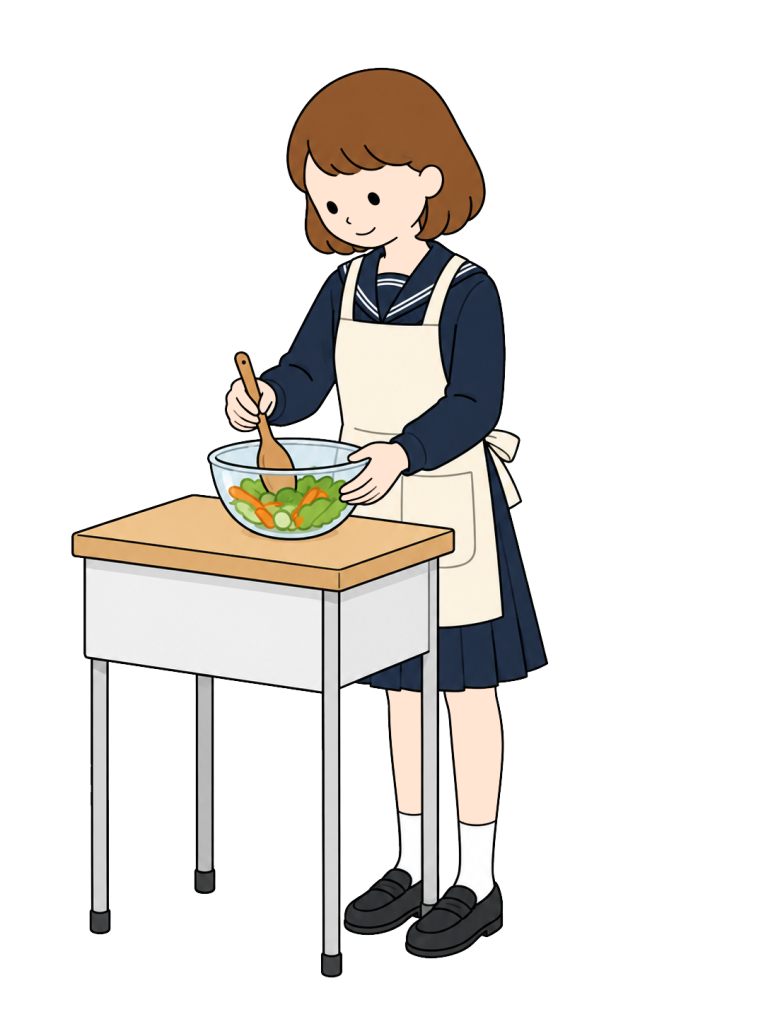 Cooking in home economics club