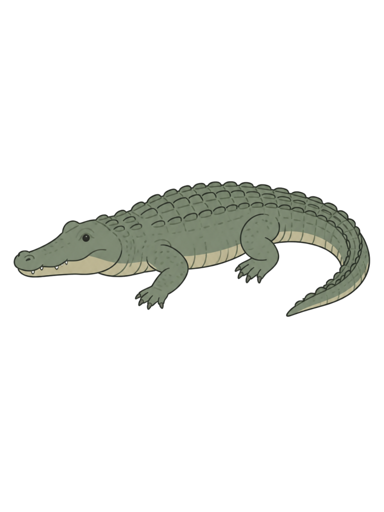 ワニの全身イラスト