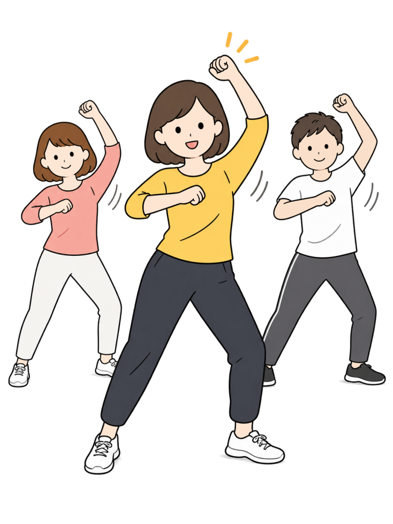 Dance instructor teaching a class